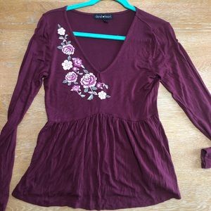 cute burgundy blouse